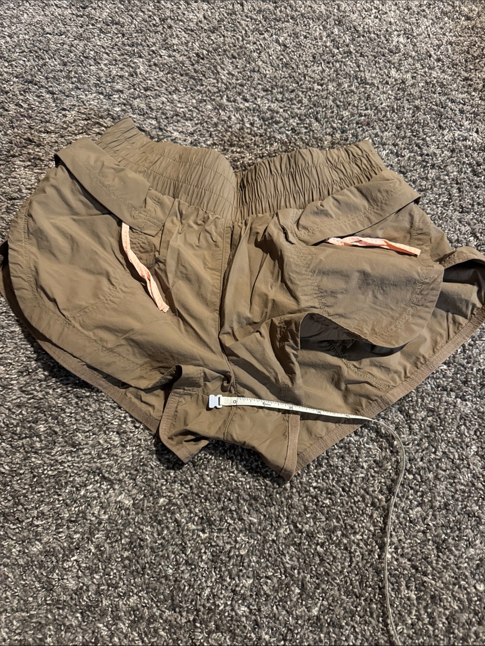 Women's Free People Movement Olive / Brown Drawstring Active Hiking Shorts